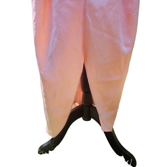 Vintage 80s does 40s peachy pink evening gown dress midi BOW detailed Rhinestone - Picture 5 of 11